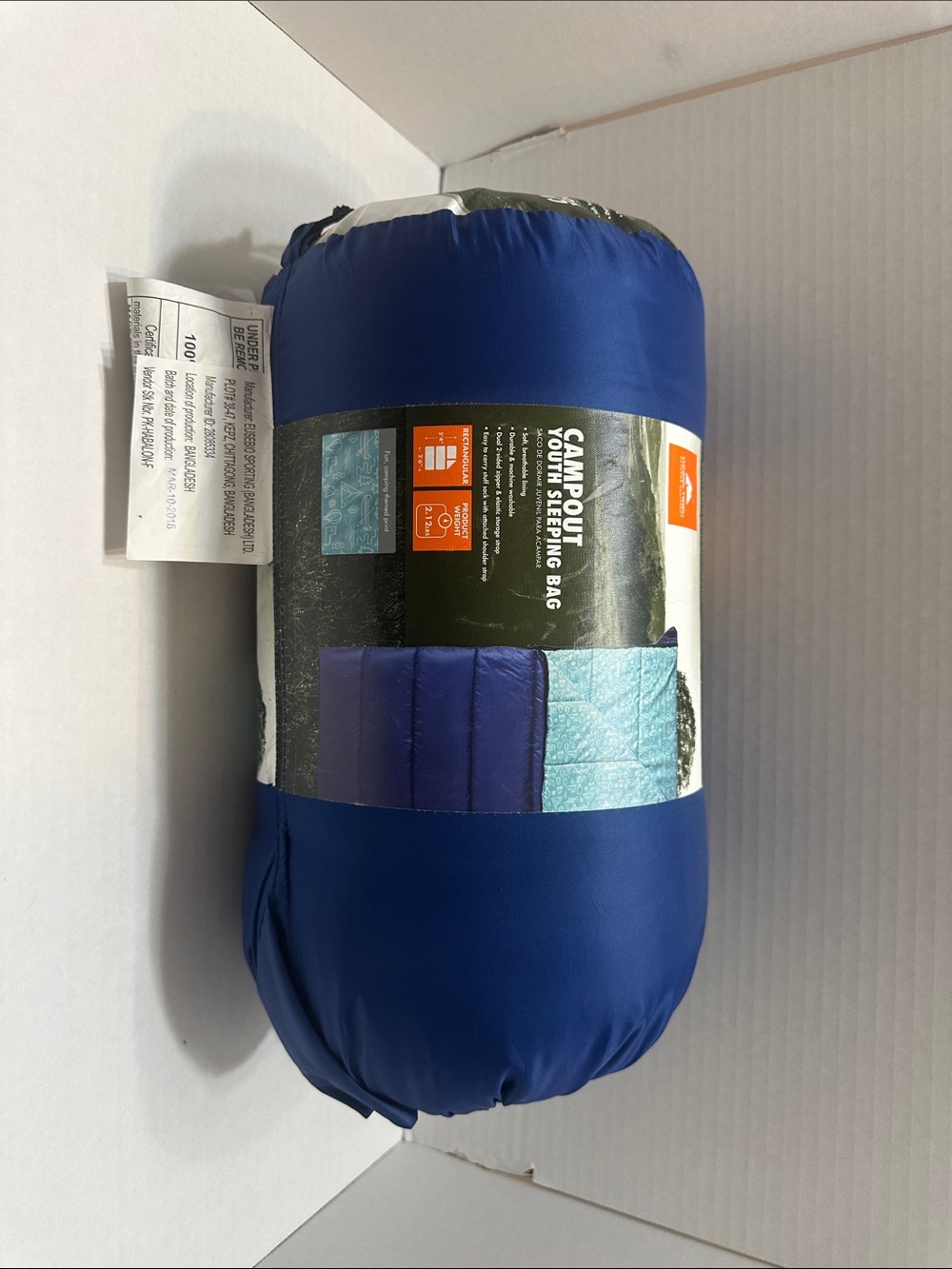 Ozark Trail Youth Sleeping Bag - Blue and Teal